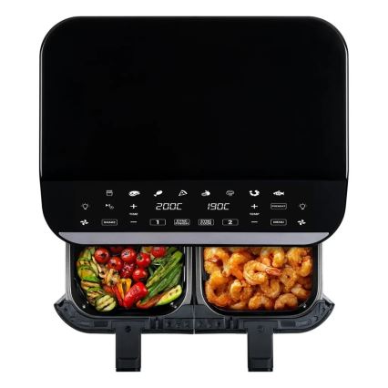 TESLA Electronics AirCook - Freidora de aire digital multifuncional dual 9 l 2400W/230V