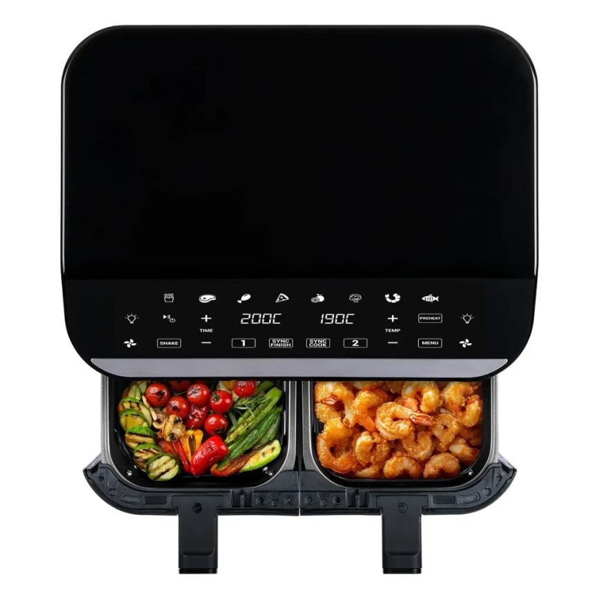 TESLA Electronics AirCook - Freidora de aire digital multifuncional dual 9 l 2400W/230V