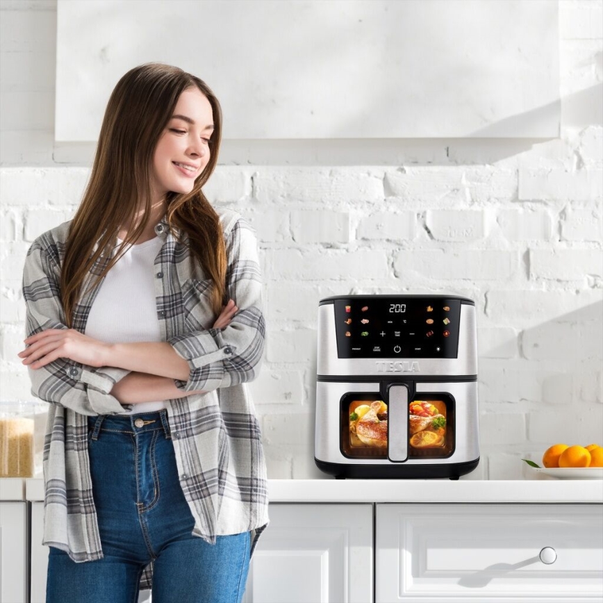 TESLA Electronics AirCook - Freidora digital multifunción de aire caliente 7 l 1600W/230V