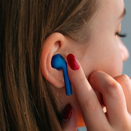 TESLA Electronics - Auriculares inalámbricos 300 mAh + 2x 25 mAh IPX4 azul
