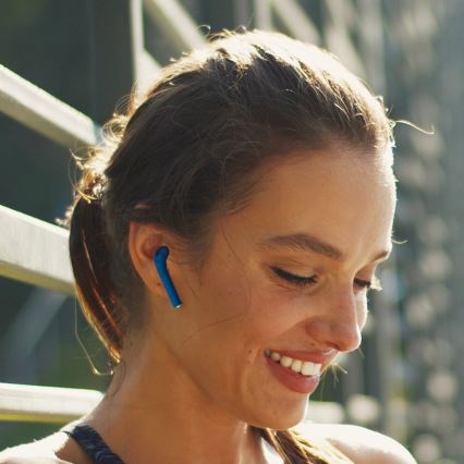 TESLA Electronics - Auriculares inalámbricos 300 mAh + 2x 25 mAh IPX4 azul