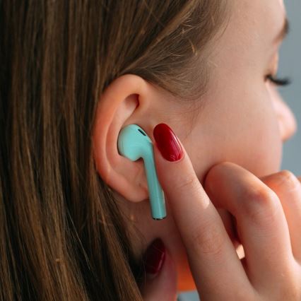 TESLA Electronics - Auriculares inalámbricos 300 mAh + 2x 25 mAh IPX4 turquesa