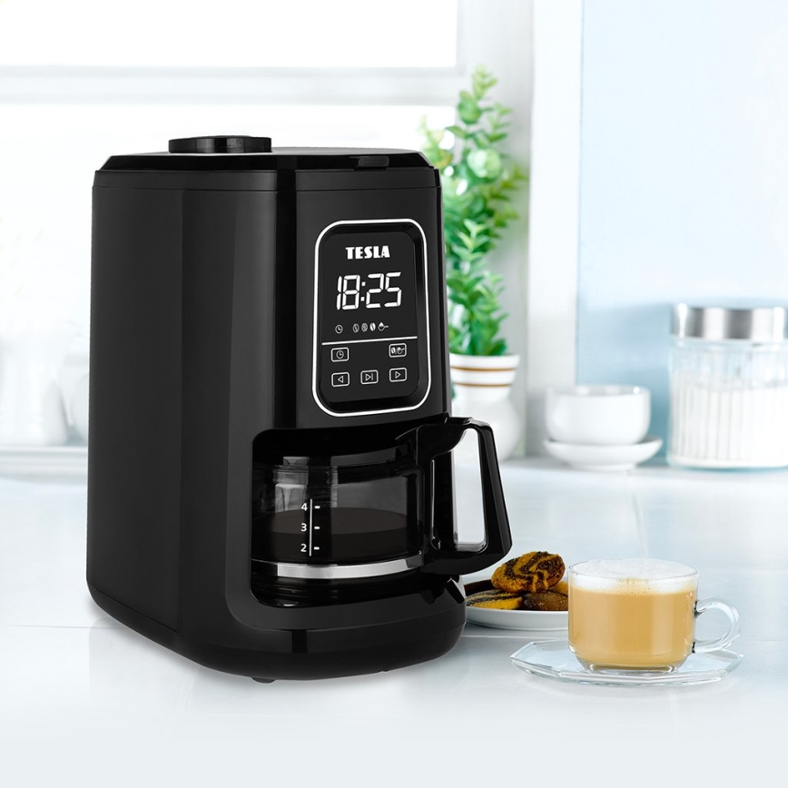 TESLA Electronics - Cafetera con molinillo 2en1 900W/230V