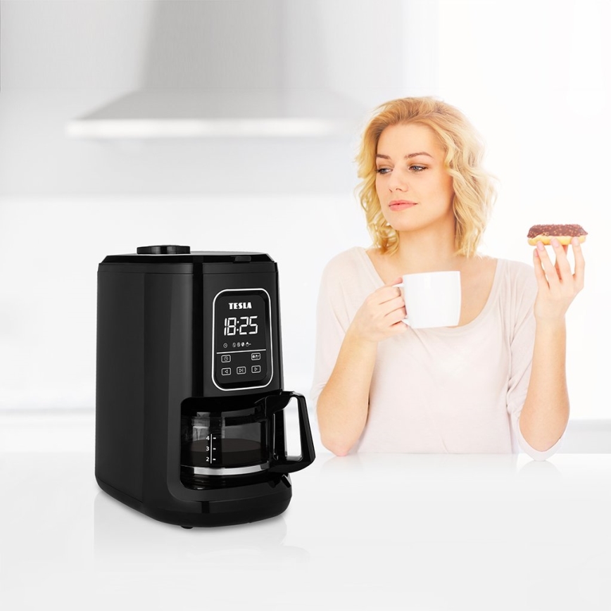 TESLA Electronics - Cafetera con molinillo 2en1 900W/230V