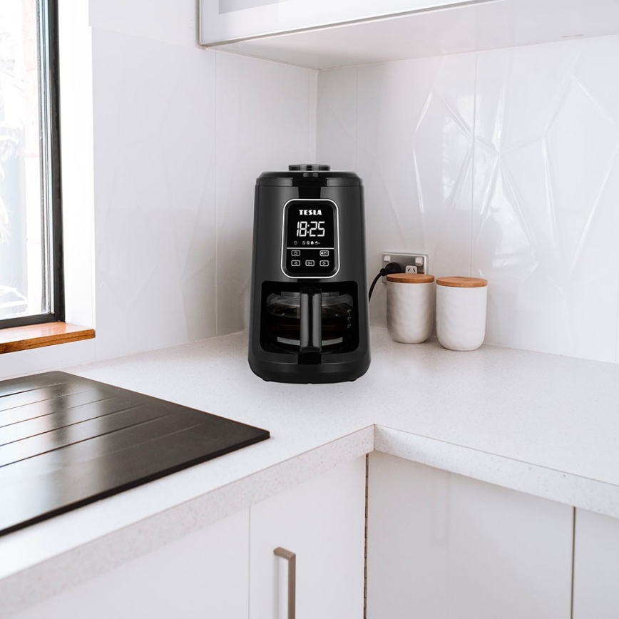 TESLA Electronics - Cafetera con molinillo 2en1 900W/230V