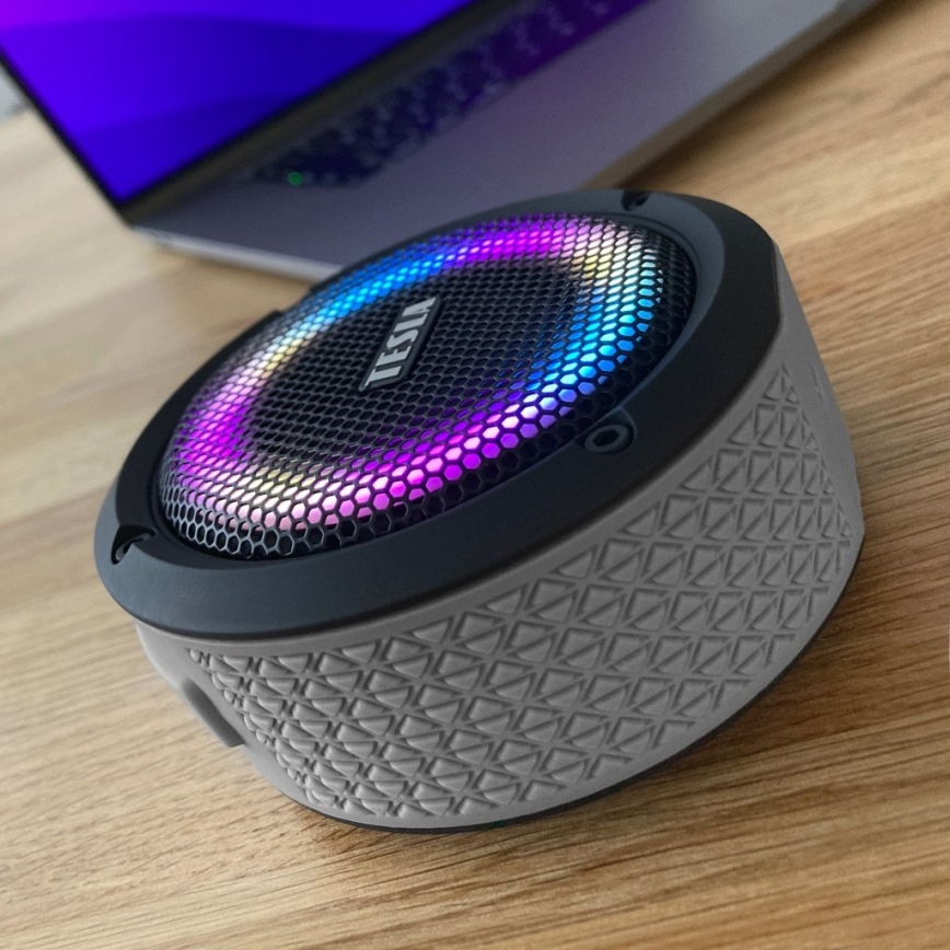 TESLA Electronics - LED RGB Altavoz inalámbrico 5W/1200 mAh/3,7V IPX7 gris