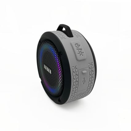 TESLA Electronics - LED RGB Altavoz inalámbrico 5W/1200 mAh/3,7V IPX7 gris