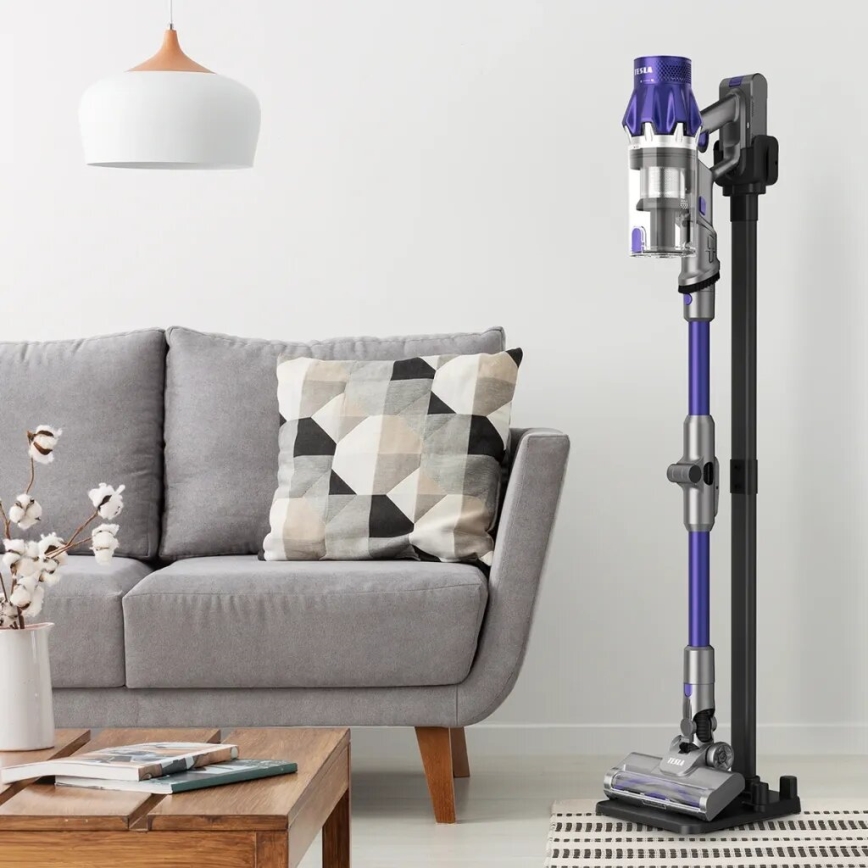 TESLA Electronics PureStar - Aspiradora inalámbrica flexible tipo barra 2 en 1 250W/2200 mAh gris/morado