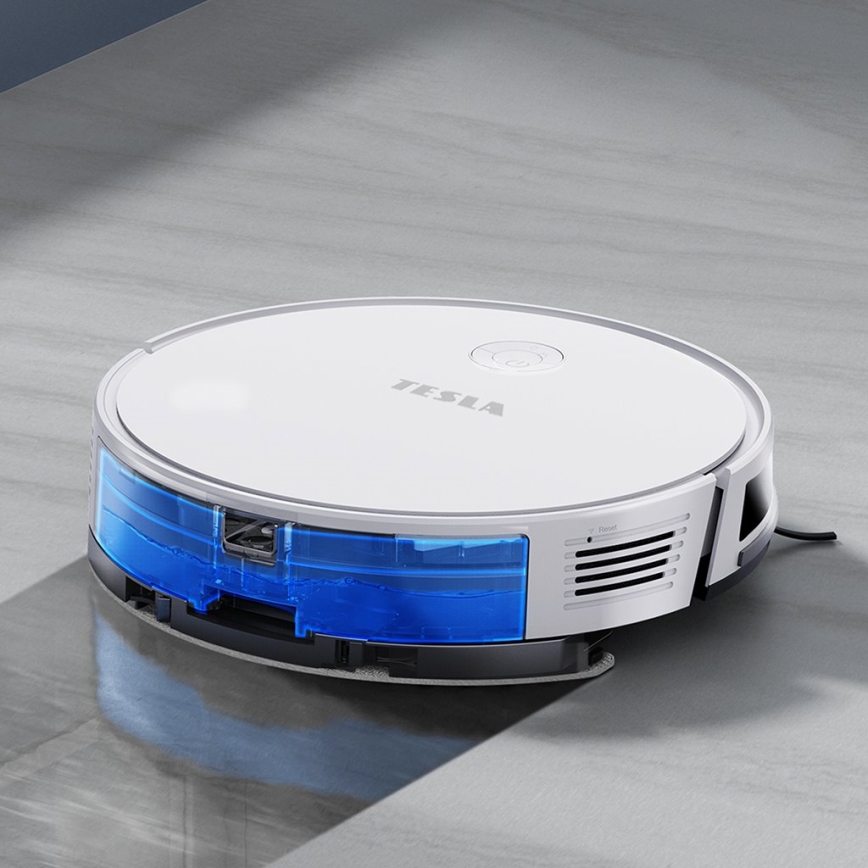 TESLA Electronics RoboStar - Robot aspirador inteligente 2en1 2600 mAh Wi-Fi blanco + control remoto