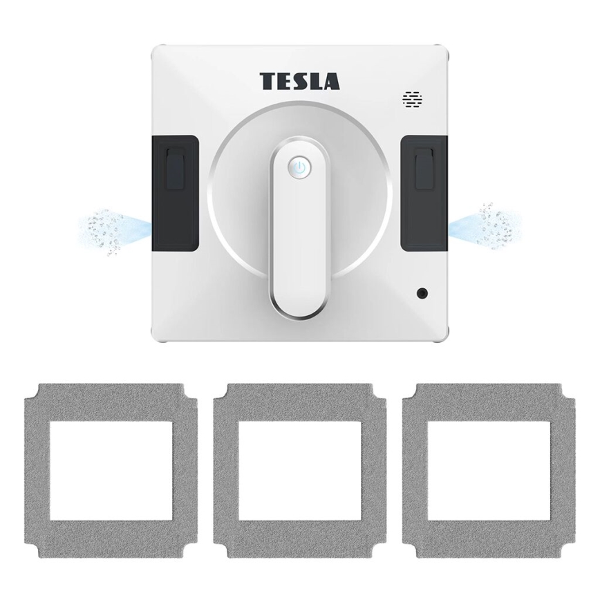 TESLA Electronics RoboStar - Limpiacristales inteligente con doble pulverizador de agua 72W/230V/500 mAh Wi-Fi + control remoto