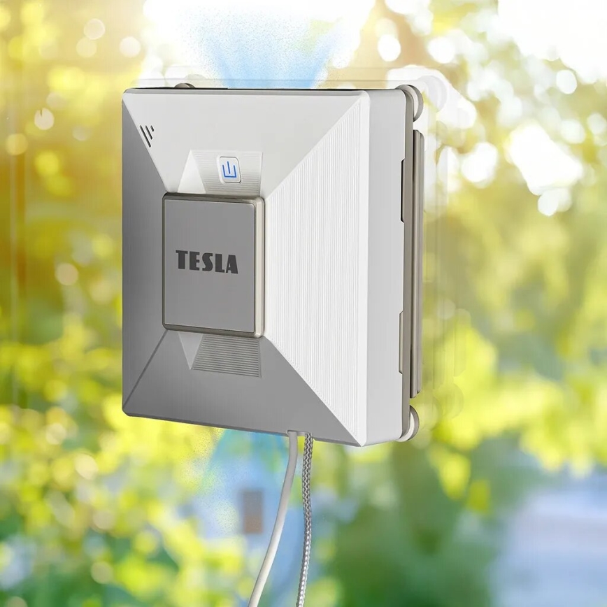TESLA Electronics RoboStar - Limpiacristales inteligente con pulverizador de agua 72W/230V/650 mAh Wi-Fi + control remoto