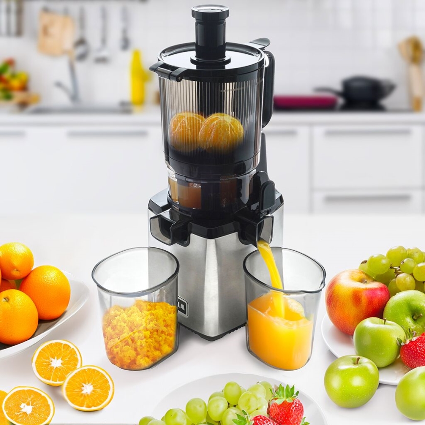 TESLA Electronics SlowJuicer Deluxe - Extractor de jugos lento 250W/230V acero inoxidable