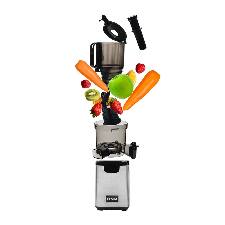 TESLA Electronics SlowJuicer Deluxe - Extractor de jugos lento 250W/230V acero inoxidable