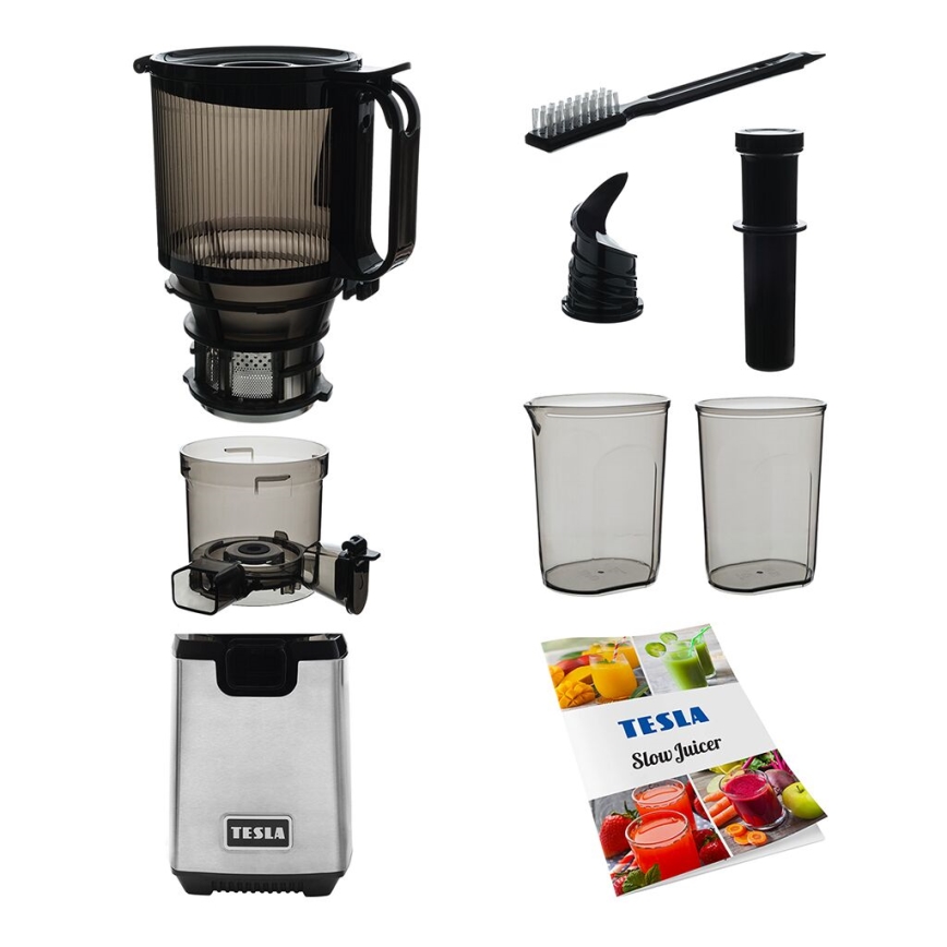 TESLA Electronics SlowJuicer Deluxe - Extractor de jugos lento 250W/230V acero inoxidable