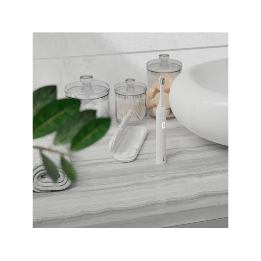 TESLA Smart - Cepillo de dientes sónico inteligente TS200 DELUXE blanco
