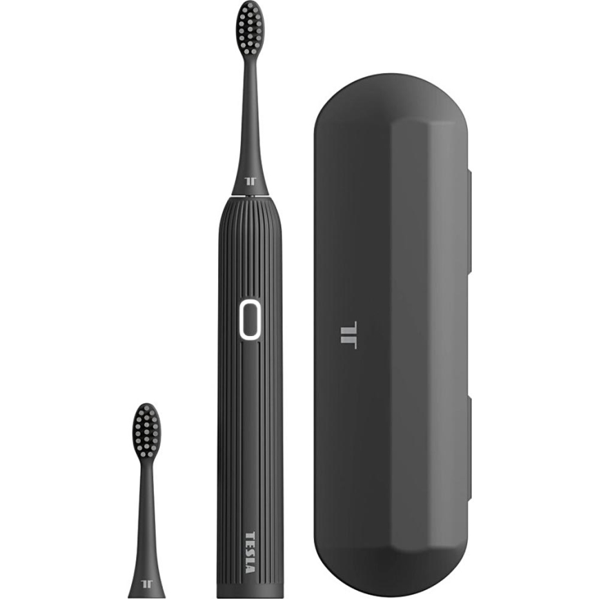 TESLA Smart - Cepillo de dientes sónico inteligente TS200 DELUXE negro