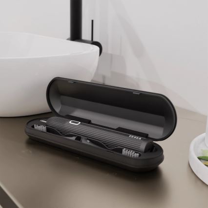 TESLA Smart - Cepillo de dientes sónico inteligente TS200 DELUXE negro