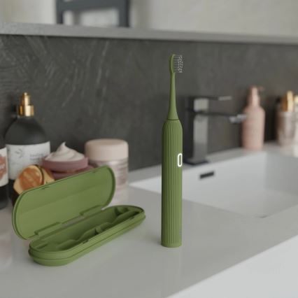 TESLA Smart - Cepillo de dientes sónico inteligente TS200 DELUXE verde