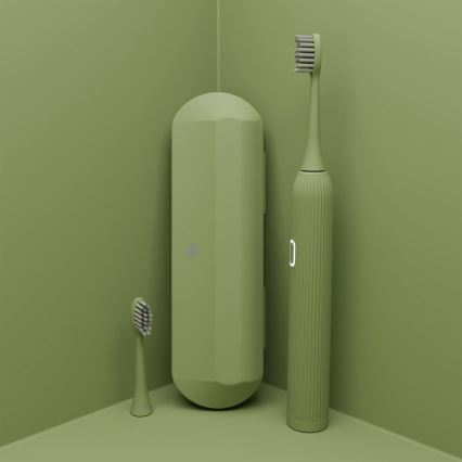 TESLA Smart - Cepillo de dientes sónico inteligente TS200 DELUXE verde