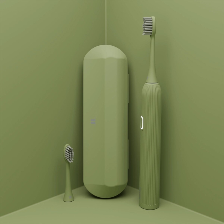 TESLA Smart - Cepillo de dientes sónico inteligente TS200 DELUXE verde