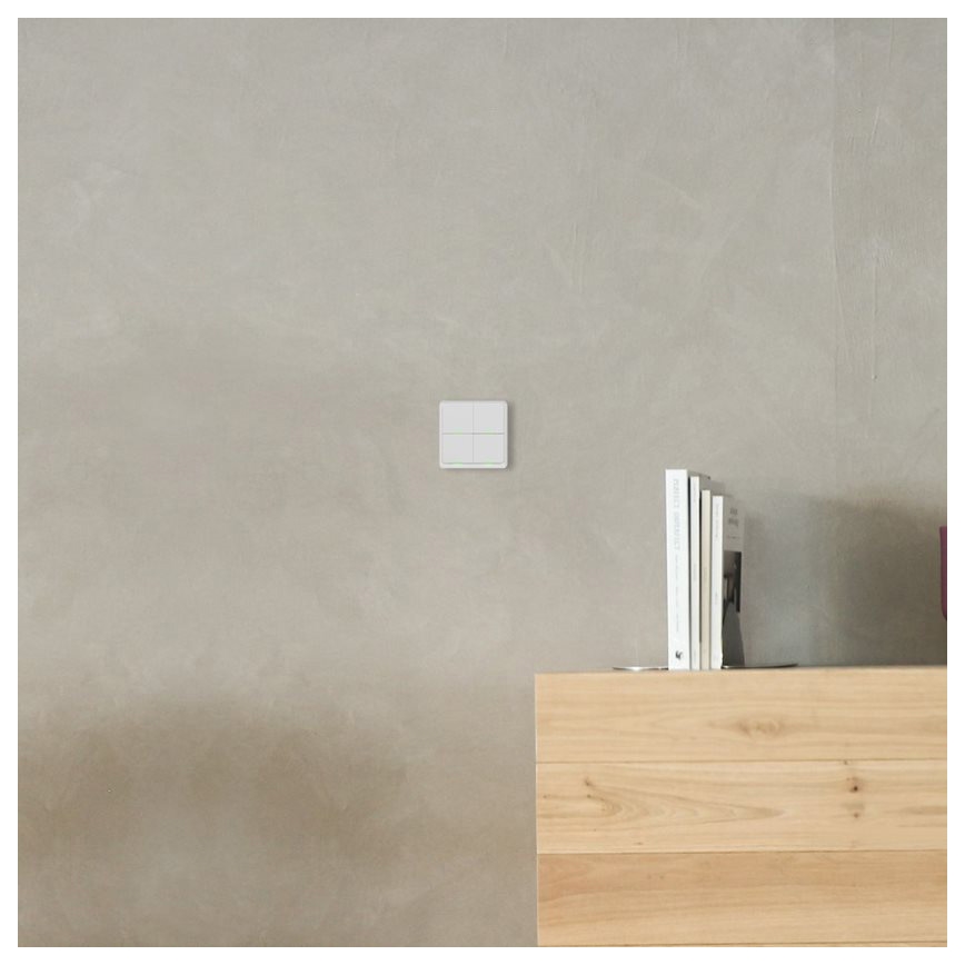 TESLA Smart - Interruptor inalámbrico inteligente para el hogar 4P 1xCR2430 ZigBee