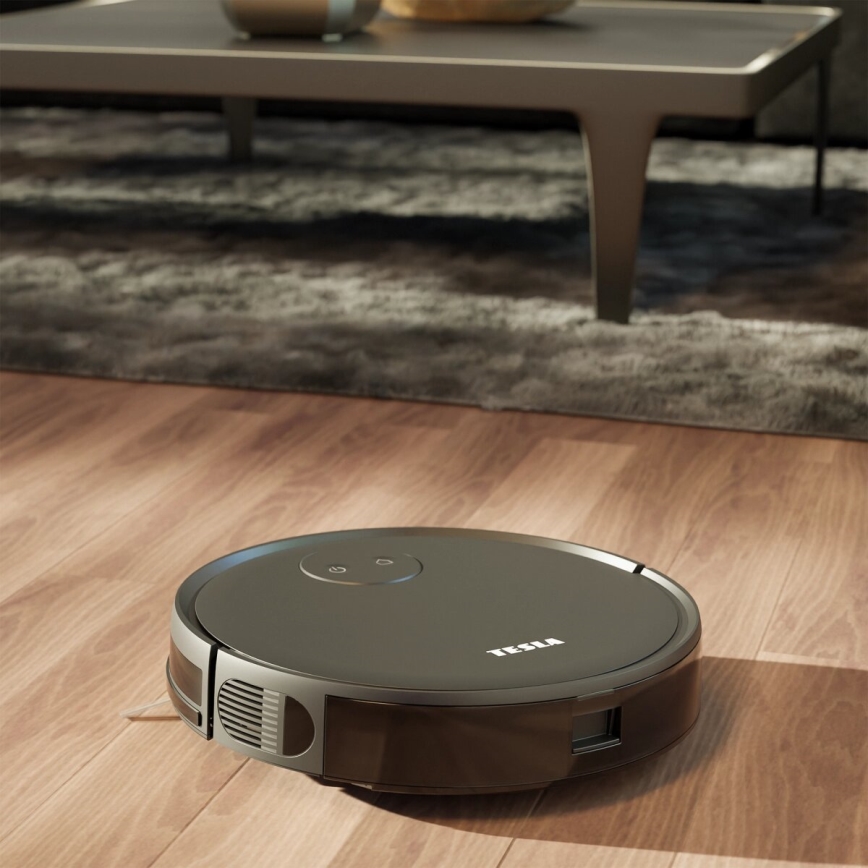 TESLA Smart - Robot aspirador inteligente 2 en 1 2000 mAh Wi-Fi negro + mando a distancia