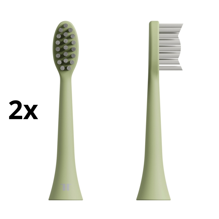 TESLA Smart - SET 2x Cabezal de repuesto para cepillo de dientes sónico TS200 Verde