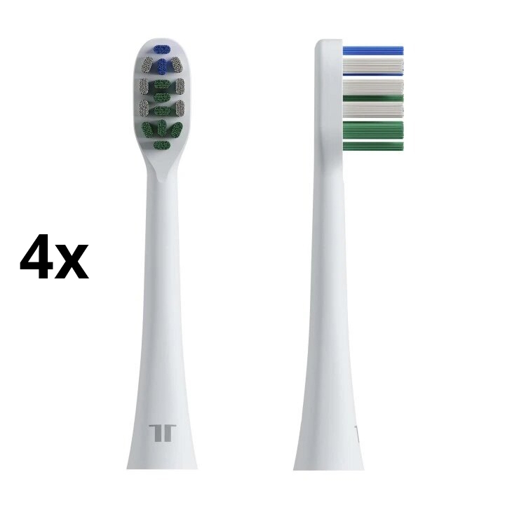TESLA Smart - SET 4x Cabezal de repuesto para cepillo de dientes sónico TS400 blanco