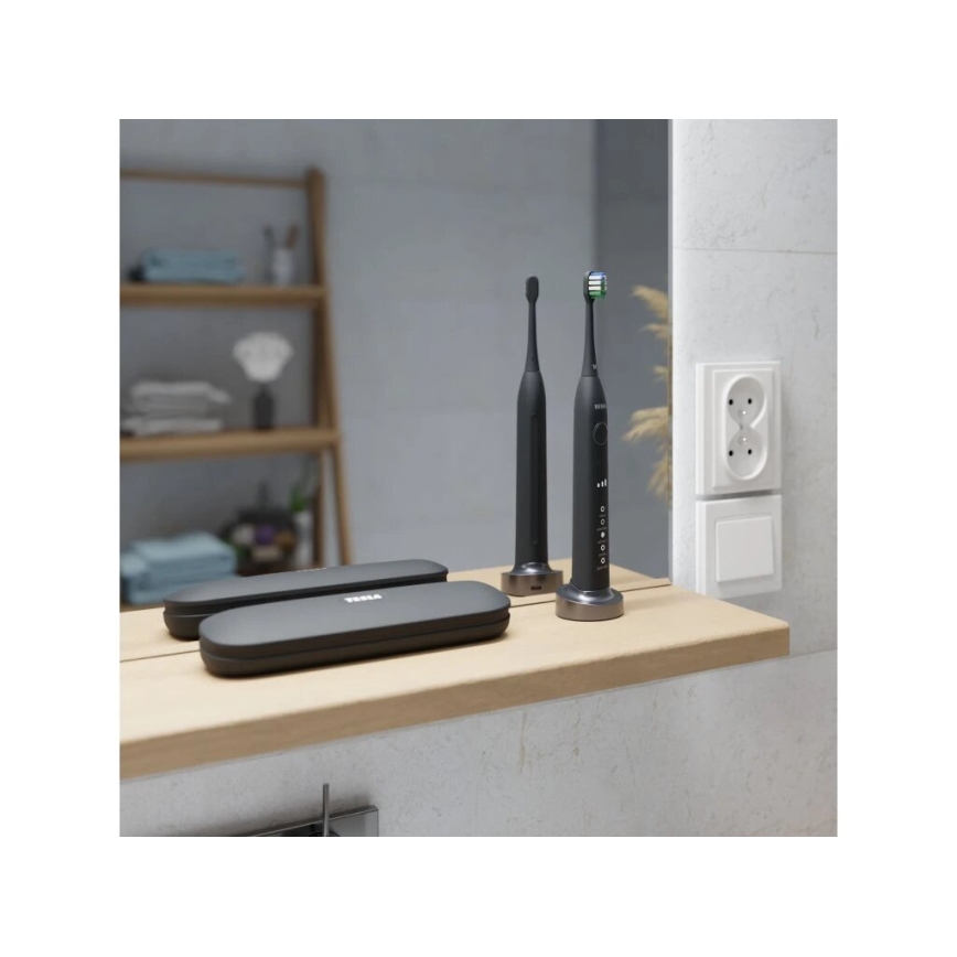 TESLA Smart - SET 4x Cabezal de repuesto para cepillo de dientes sónico TS400 negro