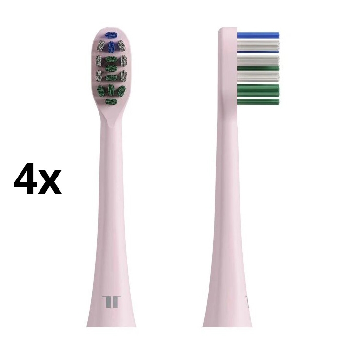 TESLA Smart - SET 4x Cabezal de repuesto para cepillo de dientes sónico TS400 rosa