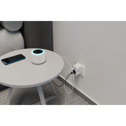 TESLA Smart - Toma inteligente 3680W/230V/16A Type F/E 2xUSB-A + 1xUSB-C Wi-Fi