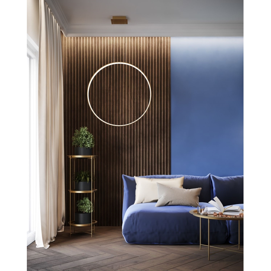 Thoro TH.175 - Lámpara LED colgante RIO LED/50W/230V CRI 90 3000K diá. 78 cm dorado