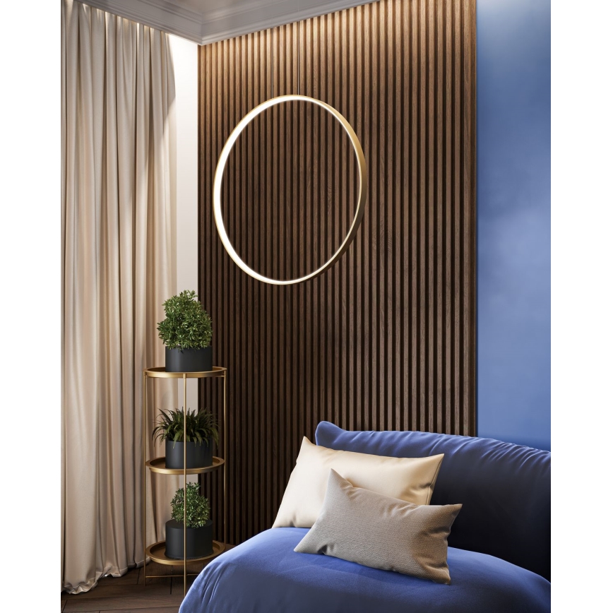 Thoro TH.175 - Lámpara LED colgante RIO LED/50W/230V CRI 90 3000K diá. 78 cm dorado