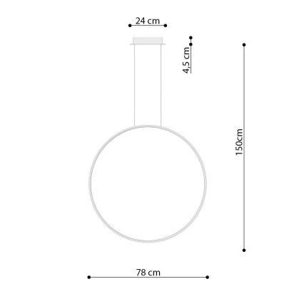 Thoro TH.175 - Lámpara LED colgante RIO LED/50W/230V CRI 90 3000K diá. 78 cm dorado