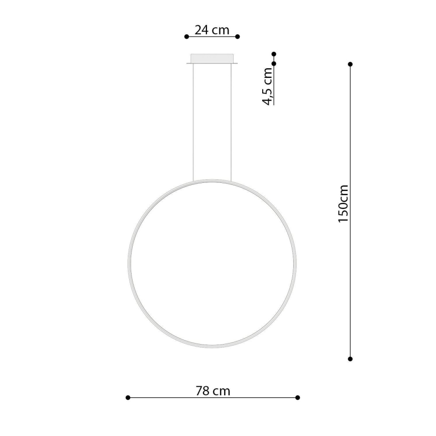 Thoro TH.175 - Lámpara LED colgante RIO LED/50W/230V CRI 90 3000K diá. 78 cm dorado