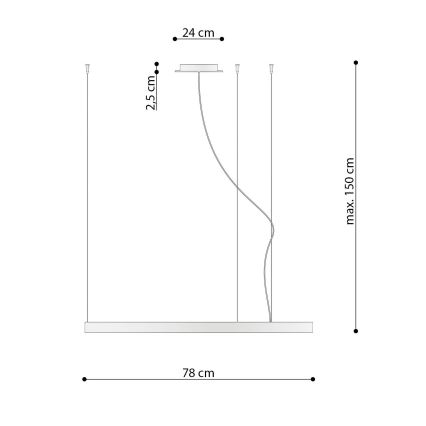 Thoro TH.181 - LED  Lámpara colgante RIO LED /50W/230V CRI 95 4000K diá. 78 cm dorado