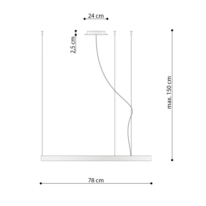 Thoro TH.181 - LED  Lámpara colgante RIO LED /50W/230V CRI 95 4000K diá. 78 cm dorado