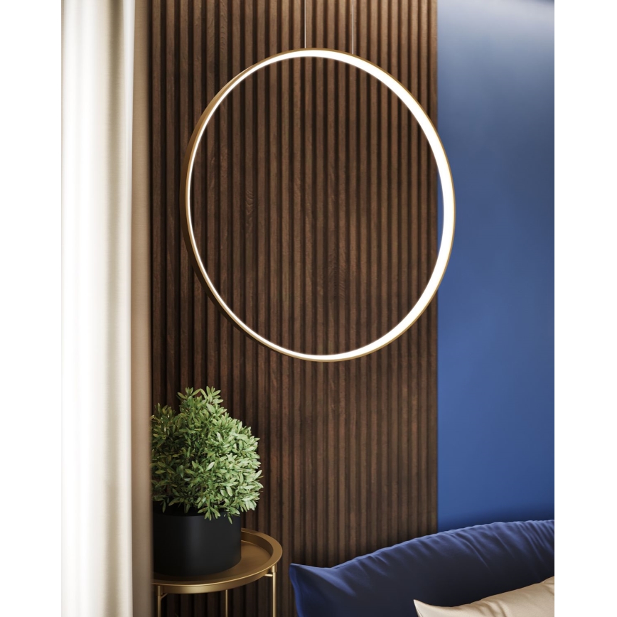 Thoro TH.220 - Lámpara LED colgante RIO LED/30W/230V CRI 90 3000K diá. 55 cm dorado