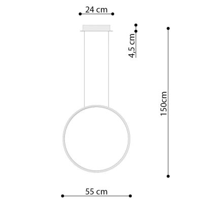 Thoro TH.220 - Lámpara LED colgante RIO LED/30W/230V CRI 90 3000K diá. 55 cm dorado