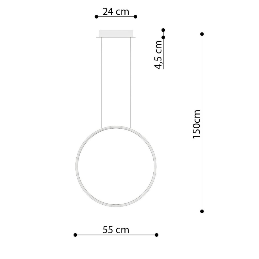 Thoro TH.220 - Lámpara LED colgante RIO LED/30W/230V CRI 90 3000K diá. 55 cm dorado