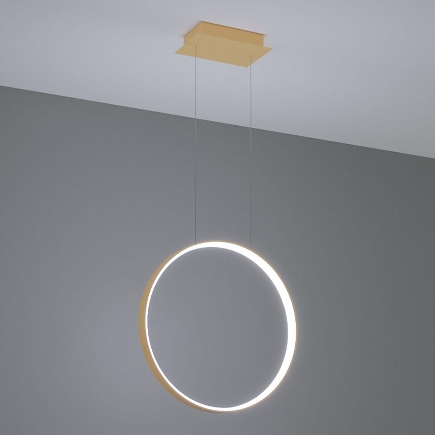 Thoro TH.221 - Lámpara LED colgante RIO LED/30W/230V CRI 95 4000K diá. 55 cm dorado