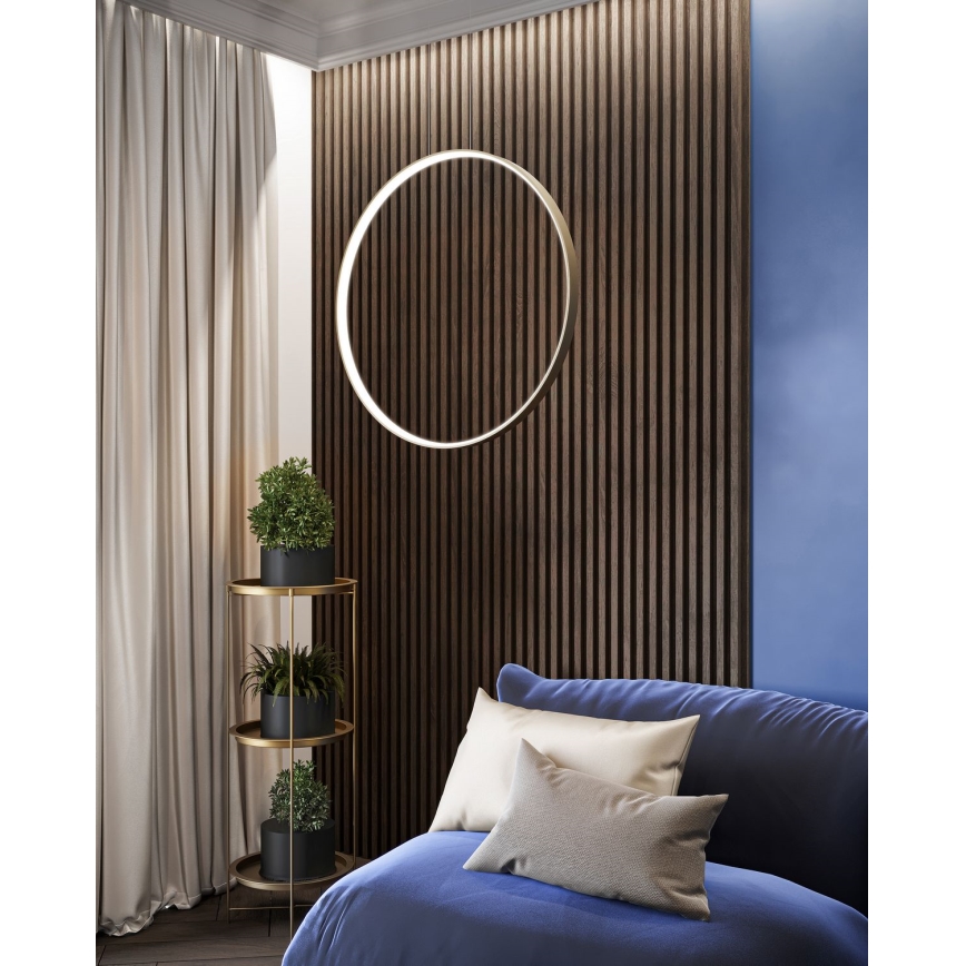Thoro TH.221 - Lámpara LED colgante RIO LED/30W/230V CRI 95 4000K diá. 55 cm dorado
