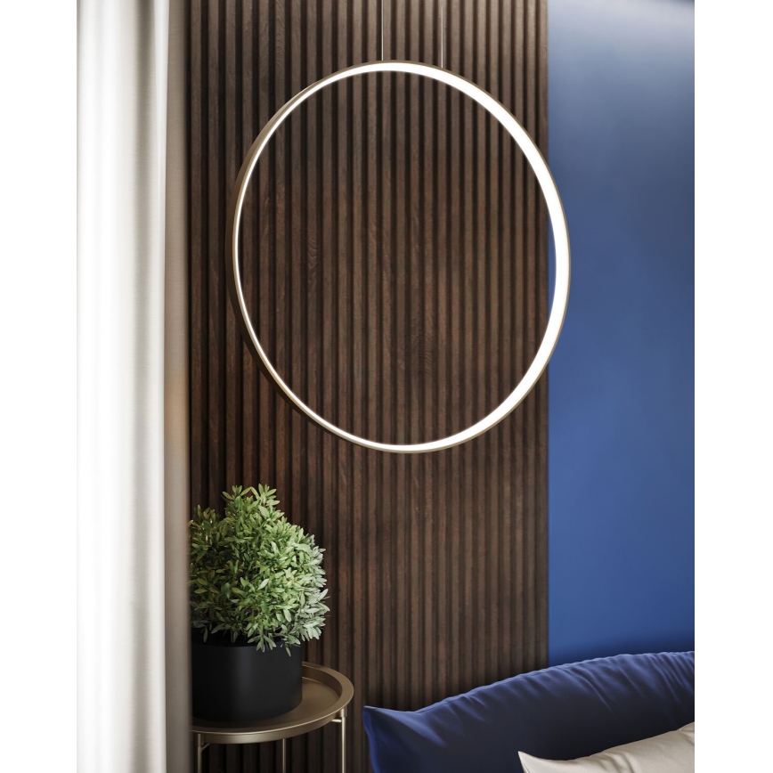 Thoro TH.221 - Lámpara LED colgante RIO LED/30W/230V CRI 95 4000K diá. 55 cm dorado