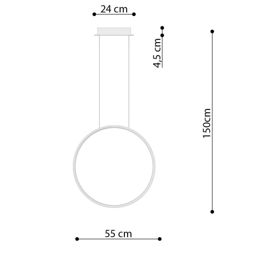 Thoro TH.221 - Lámpara LED colgante RIO LED/30W/230V CRI 95 4000K diá. 55 cm dorado