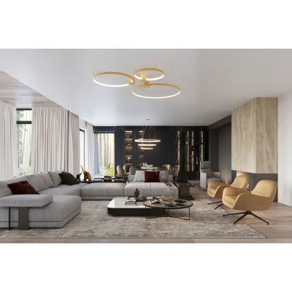 Thoro TH.223 - Luminaria de techo LED RIO LED/30W/230V CRI 98 4000K, Ø 55 cm, acabado dorado