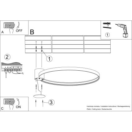 Thoro TH.223 - Luminaria de techo LED RIO LED/30W/230V CRI 98 4000K, Ø 55 cm, acabado dorado