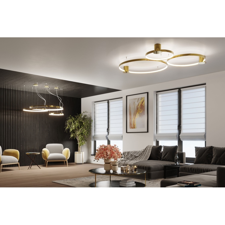 Thoro TH.246 - Lámpara LED colgante RIO LED/50W/230V CRI 90 3000K diá. 78 cm dorado