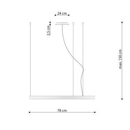 Thoro TH.246 - Lámpara LED colgante RIO LED/50W/230V CRI 90 3000K diá. 78 cm dorado
