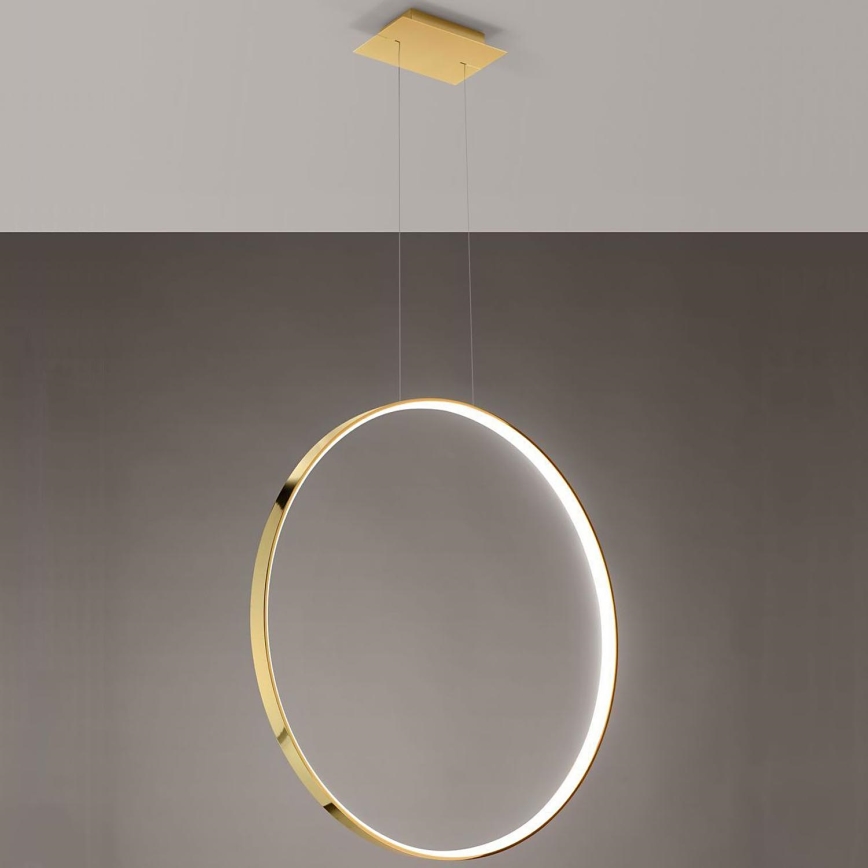 Thoro TH.248 - Lámpara LED colgante RIO LED/50W/230V CRI 90 3000K diá. 78 cm dorado