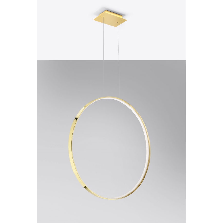 Thoro TH.248 - Lámpara LED colgante RIO LED/50W/230V CRI 90 3000K diá. 78 cm dorado